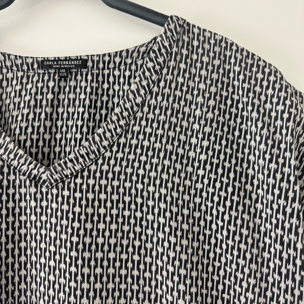 Carla Fernandez Hand Woven in Mexico V Neck Blouse